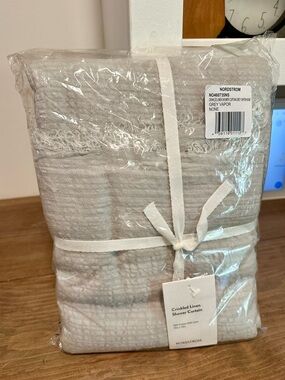 Nordstrom Crinkled Linen Shower Curtain - Grey Vapor